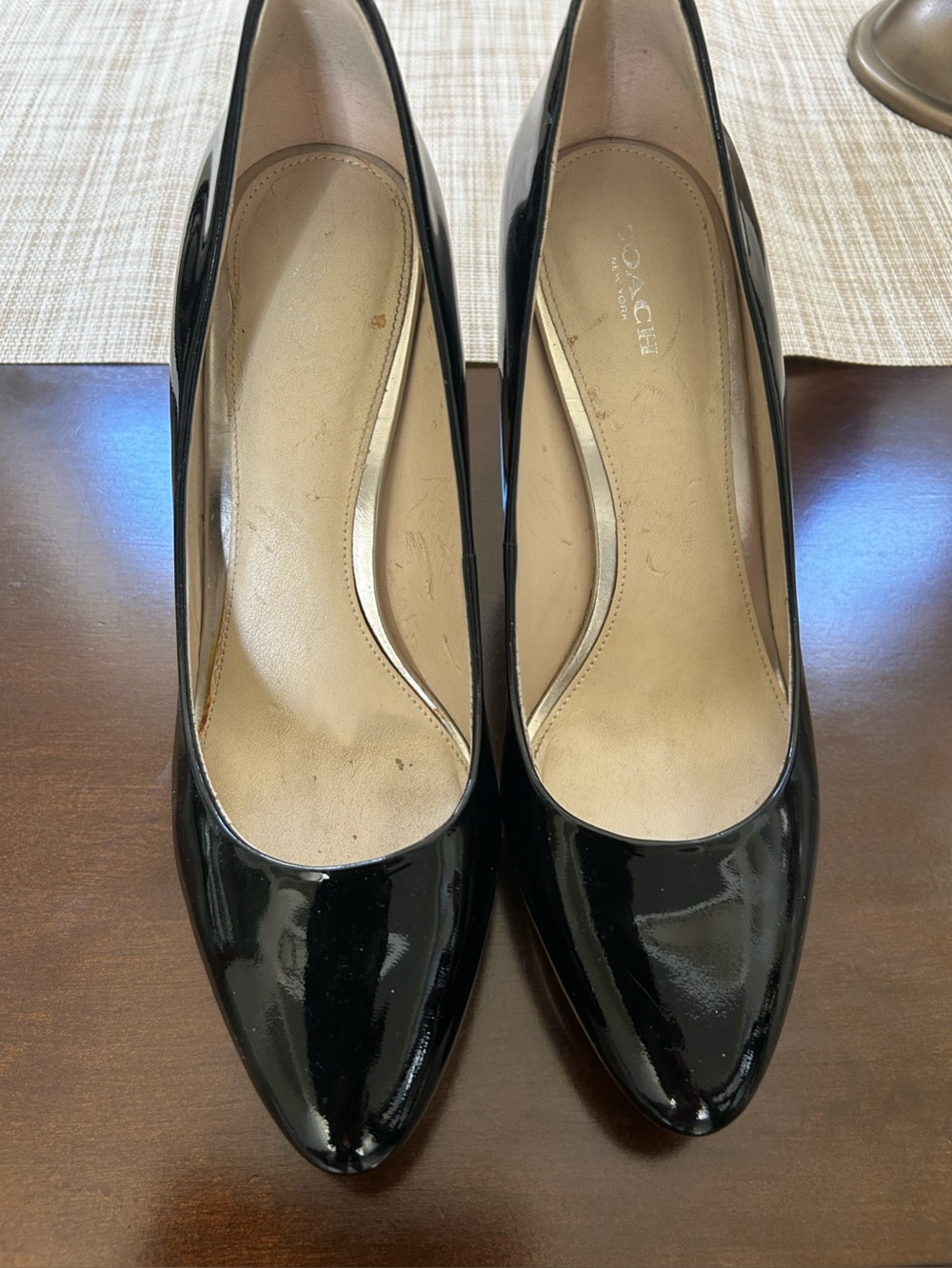 Coach Black Patent Leather Pointed-Toe Pumps